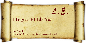 Linges Eliána névjegykártya